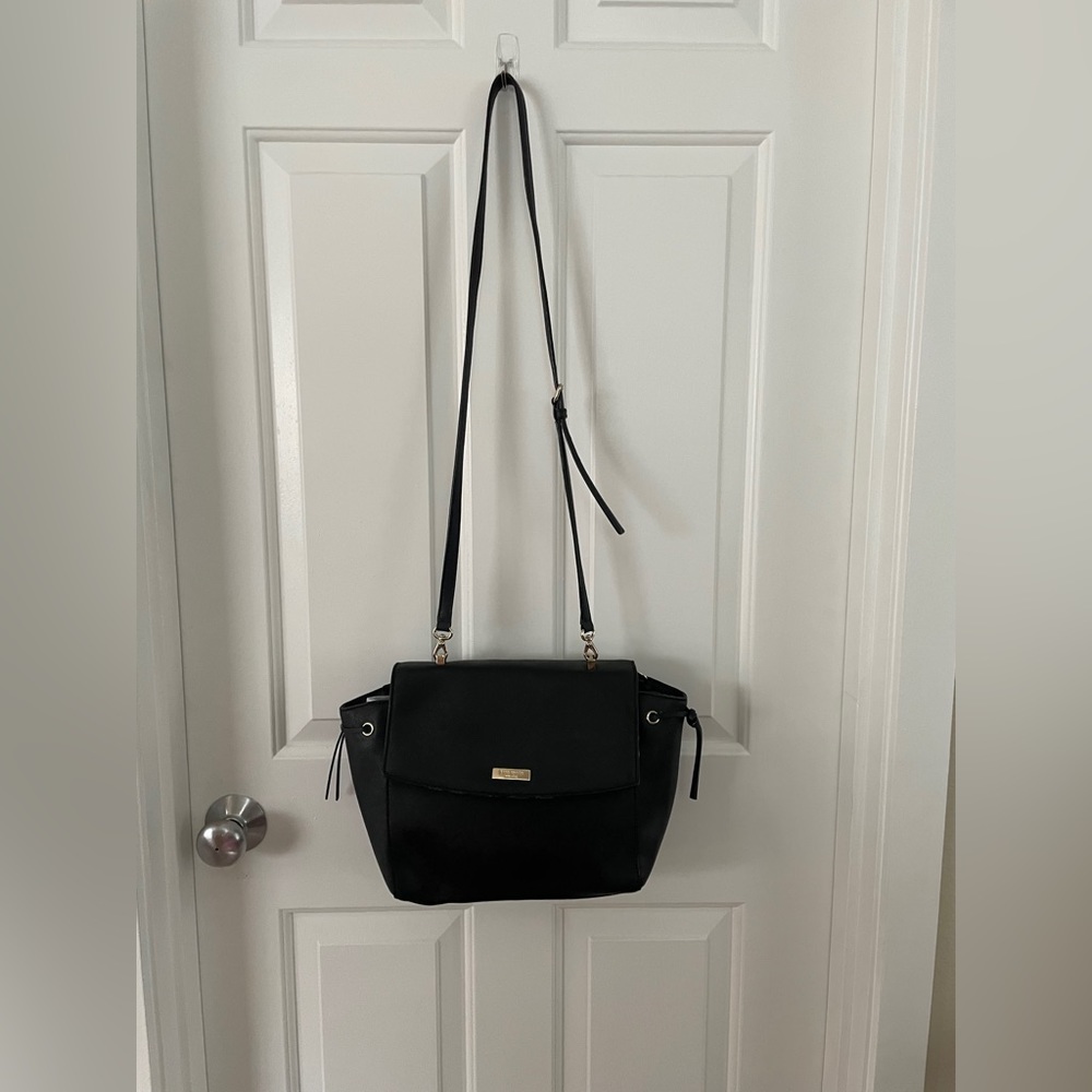 Authentic Kate Spade New York  Black Cow Leather Satchel- cross body bag